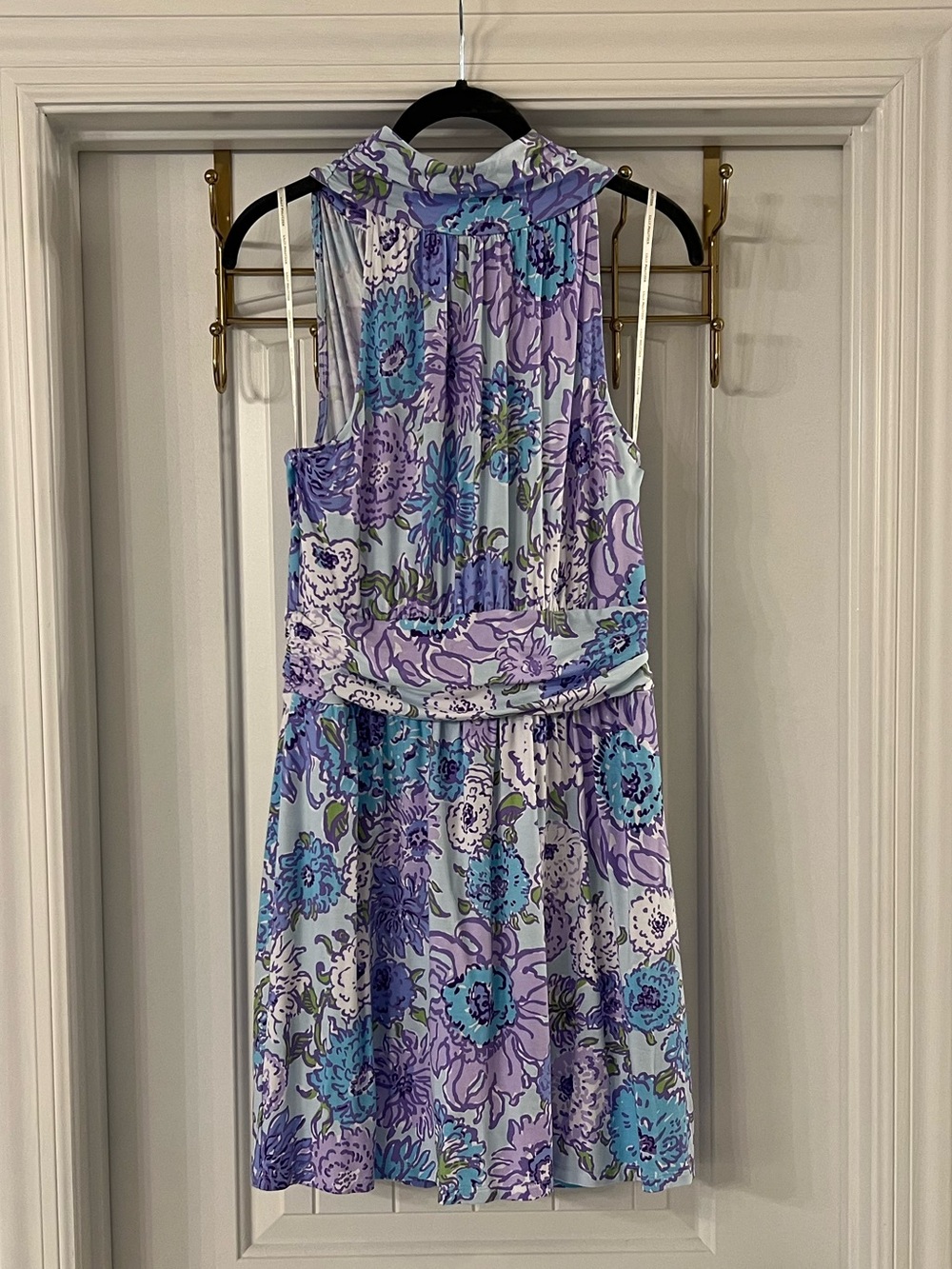 Lilly Pulitzer Floral Wyota Skirted Romper in Lavender, Aqua, White